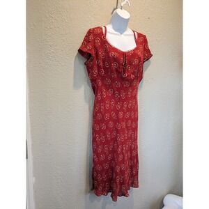 Sundance‎ Paisley Silk Dress Midi Ruffle Y2K Vtg Ditsy Floral Fairy Whimsigoth
